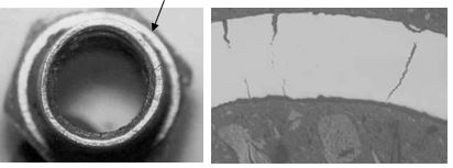 螺母收口端裂紋形貌 螺母收口端裂紋形貌