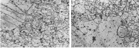 圖8-25 局部粗晶組織,局部粗晶組織 圖8-25 局部粗晶組織,局部粗晶組織