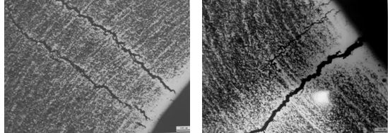 圖14-25 M36裂紋外側金相 圖14-26 M42裂紋外側金相 圖14-25 M36裂紋外側金相 圖14-26 M42裂紋外側金相