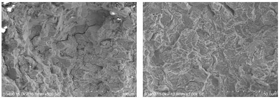 圖9-82 裂源區電鏡形貌 圖9-83擴展區微觀形貌